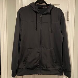 Spyder Active Mens Size Medium Black Long Sleeve Logo Full Zip Stretch Hoodie